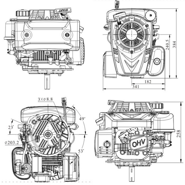 Petrol engine Loncin LC1P75F LC1P75F Photo