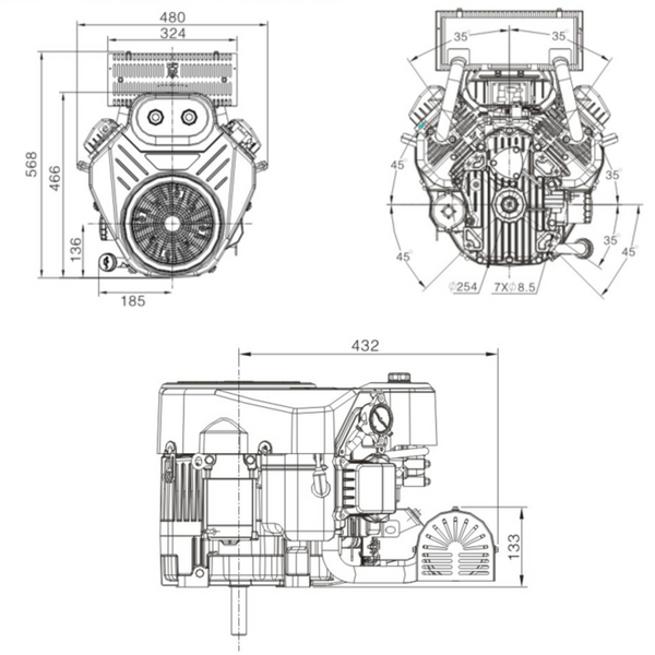 Benzinmotor Loncin LC2P82FD LC2P82FD Foto