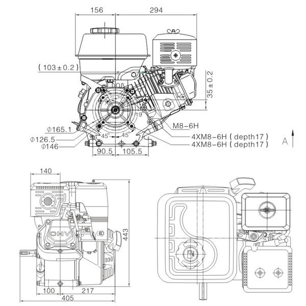 Petrol engine Loncin G420FD/C-7A 7 A G420FD/C-7A Photo