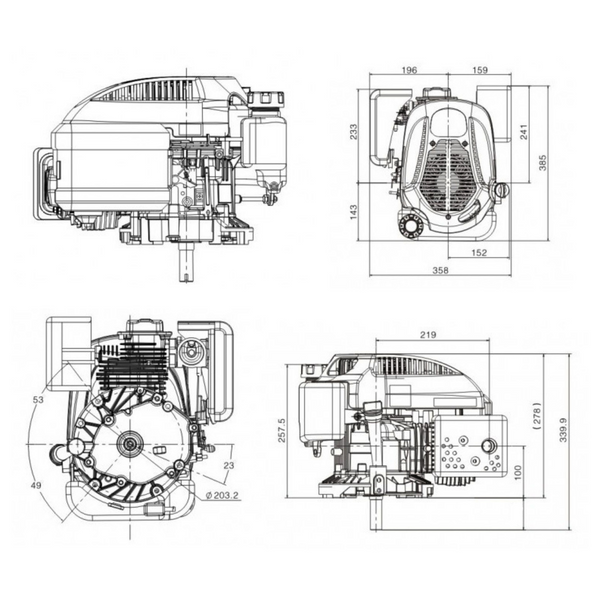 Benzinmotor Loncin LC1P70FC/2 mit Gasregler LC1P70FC/2 Foto