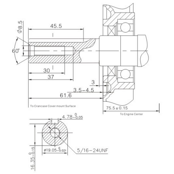 Benzinmotor Loncin LC170F-2 (19.05 mm) Neues  LC170F-2 Foto