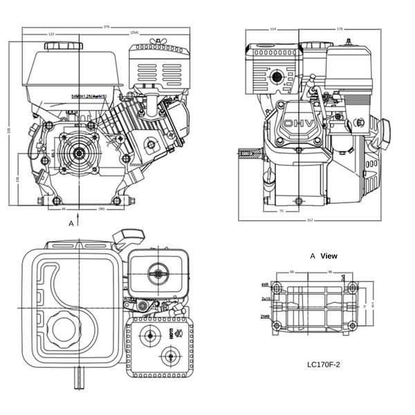 Petrol engine Loncin LC170F-2 (19.05 mm) New LC170F-2 Photo