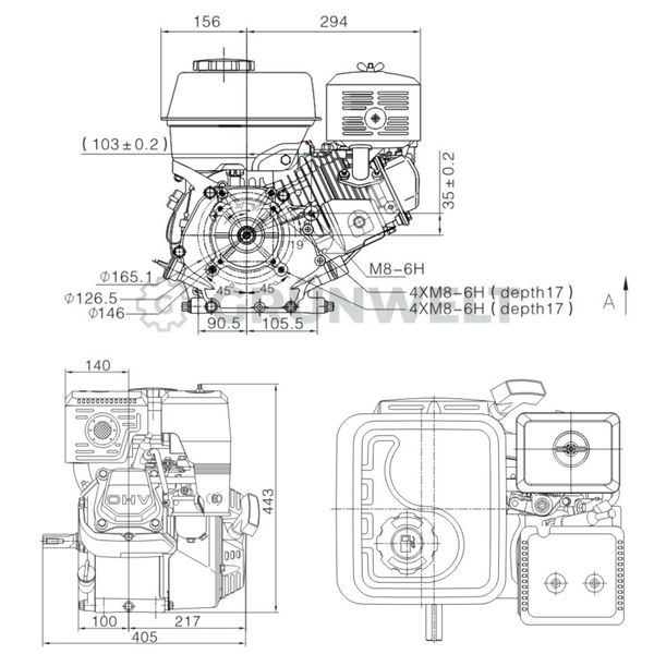 Petrol engine Loncin G420FD G420FD Photo