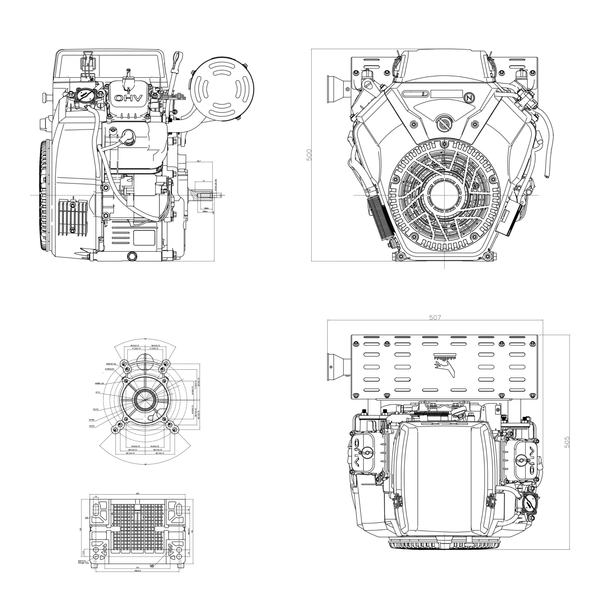 Petrol engine Loncin LC2V80FD LC2V80FD Photo