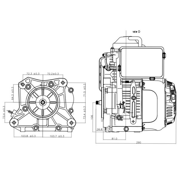 Benzinmotor Loncin LC165F-3H LC165F-3H Foto