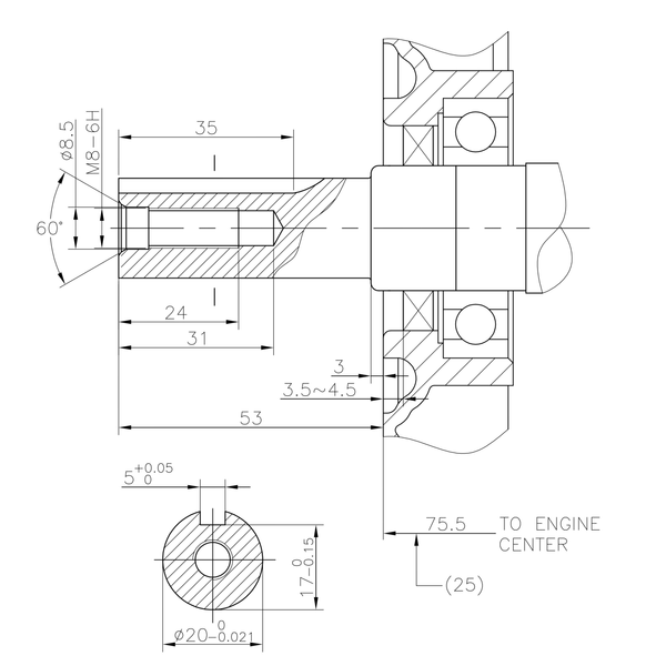 Petrol engine Loncin LC168F-2H LC168F-2H Photo